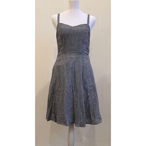 Old Navy Fit&flare Blue Smocked Gingham Dress Sz M Cottagecore Preppy Country